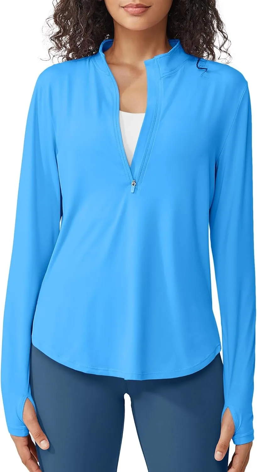G4Free Womens UPF 50  Sun Shirts Lightweight Quick Dry Long Sleeve Workout Tops Lightweight Running Pullover