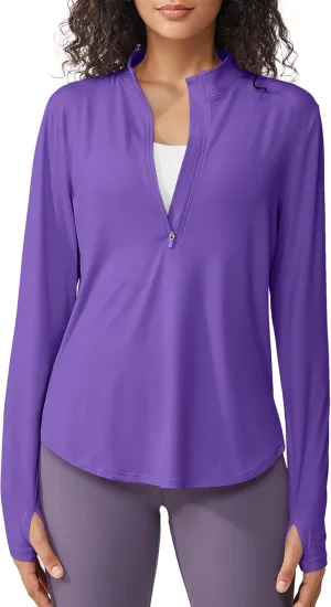 G4Free Womens UPF 50  Sun Shirts Lightweight Quick Dry Long Sleeve Workout Tops Lightweight Running Pullover