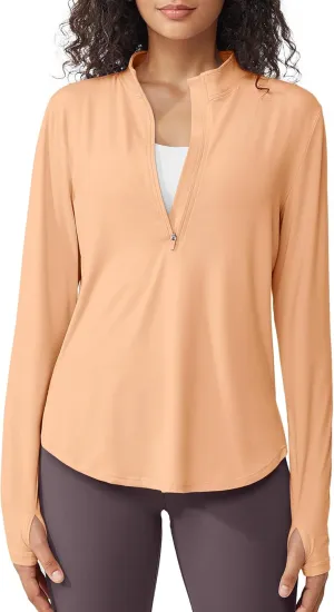 G4Free Womens UPF 50  Sun Shirts Lightweight Quick Dry Long Sleeve Workout Tops Lightweight Running Pullover