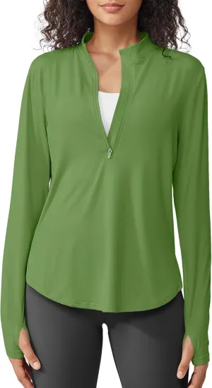 G4Free Womens UPF 50  Sun Shirts Lightweight Quick Dry Long Sleeve Workout Tops Lightweight Running Pullover