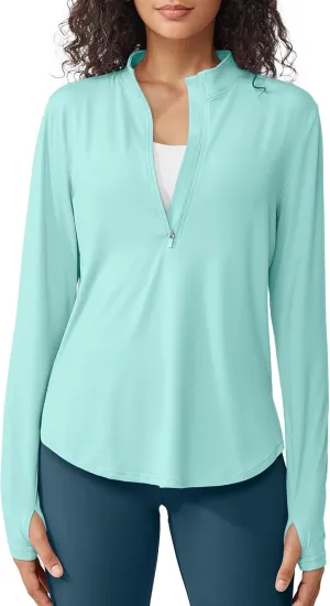 G4Free Womens UPF 50  Sun Shirts Lightweight Quick Dry Long Sleeve Workout Tops Lightweight Running Pullover
