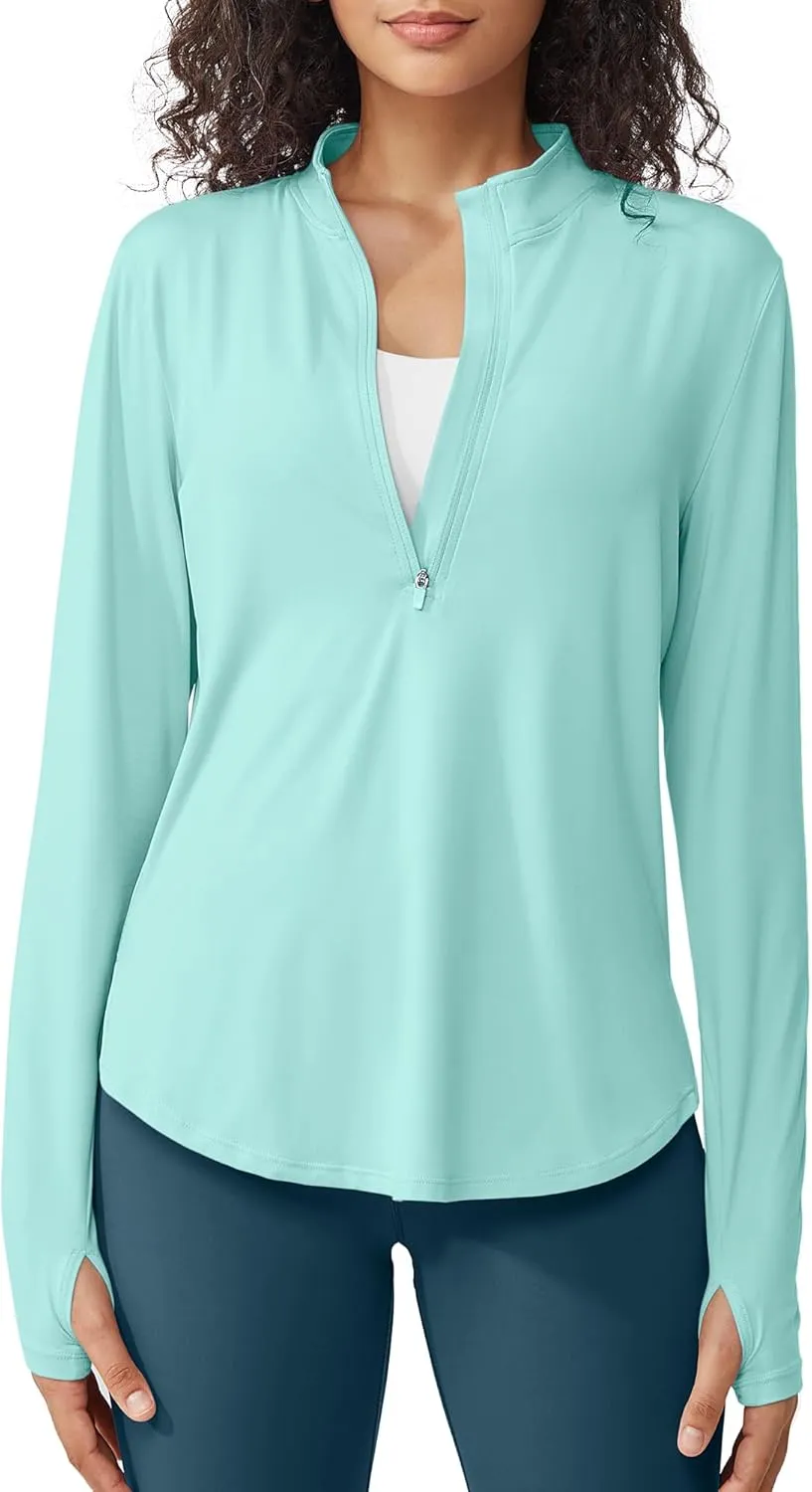 G4Free Womens UPF 50  Sun Shirts Lightweight Quick Dry Long Sleeve Workout Tops Lightweight Running Pullover