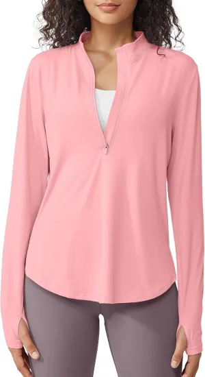 G4Free Womens UPF 50  Sun Shirts Lightweight Quick Dry Long Sleeve Workout Tops Lightweight Running Pullover