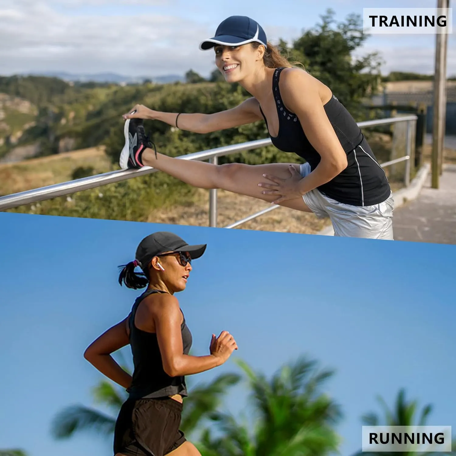 GADIEMKENSD Performance Running Hat, Stretchy Fabric with Vented Mesh for Outdoor Workouts