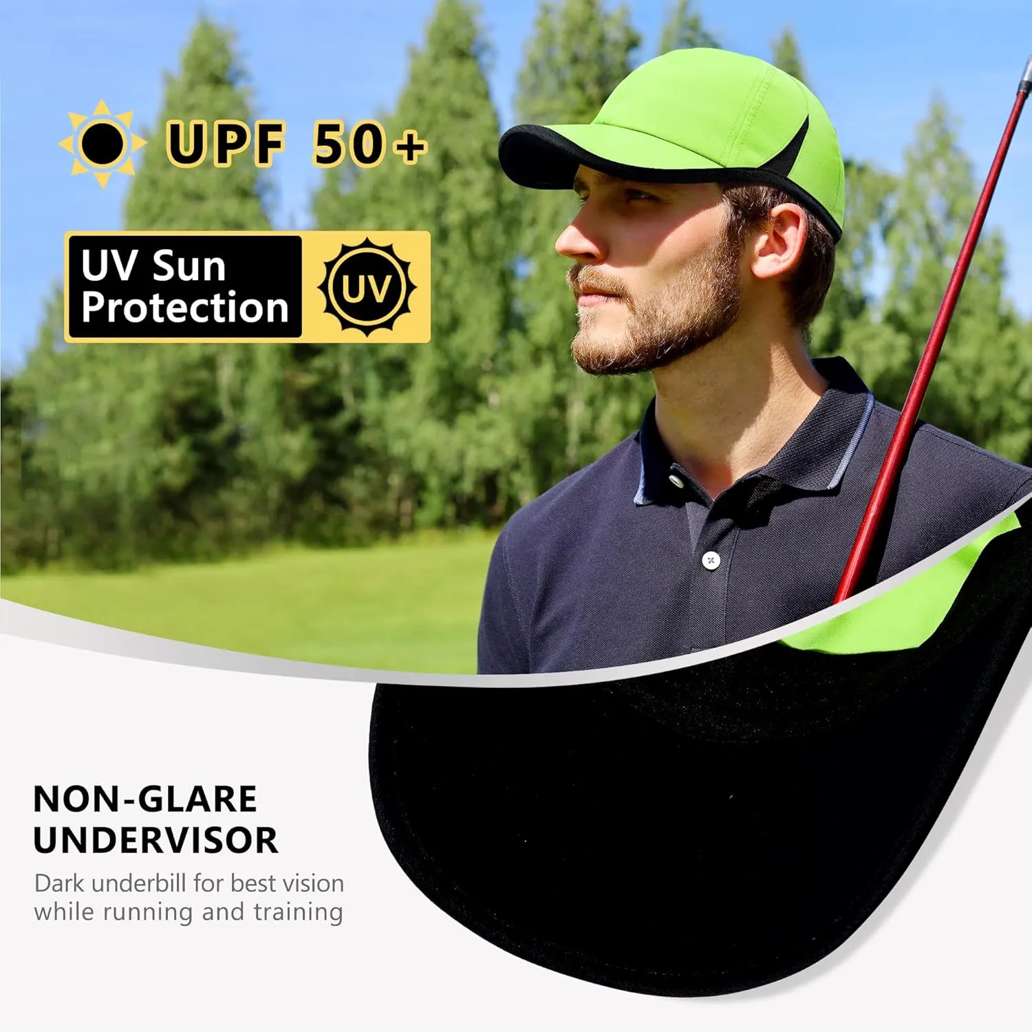 GADIEMKENSD Performance Running Hat, Stretchy Fabric with Vented Mesh for Outdoor Workouts