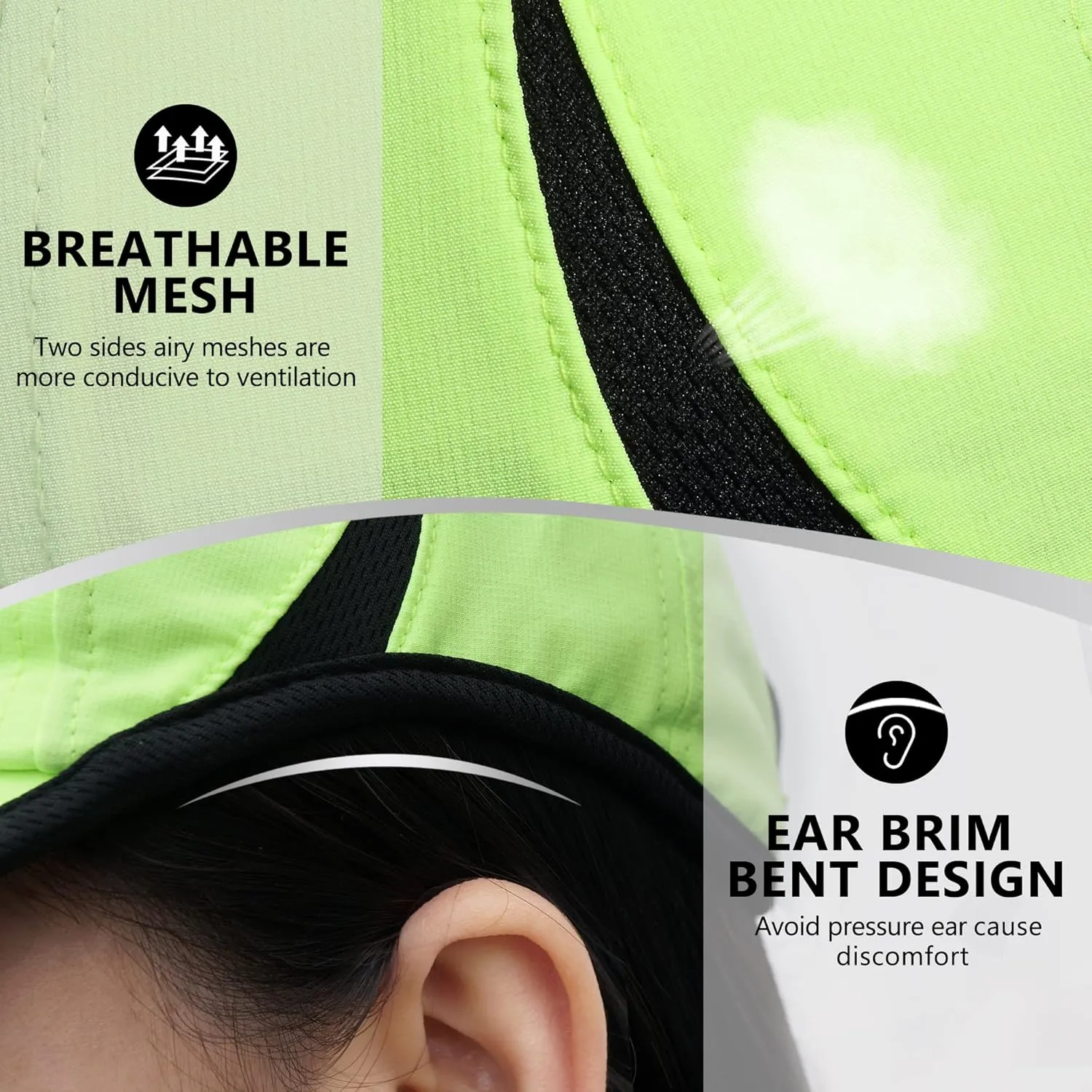 GADIEMKENSD Performance Running Hat, Stretchy Fabric with Vented Mesh for Outdoor Workouts