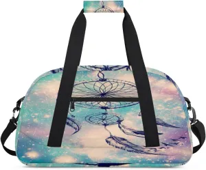 Galaxy Dreamcatcher Gym Duffel Bag for Men Women Galaxy Sports Tote Bag with Adjustable Shoulder Strap for Dance Gymnastics Traveling Outdoor Camping Overnight Stay