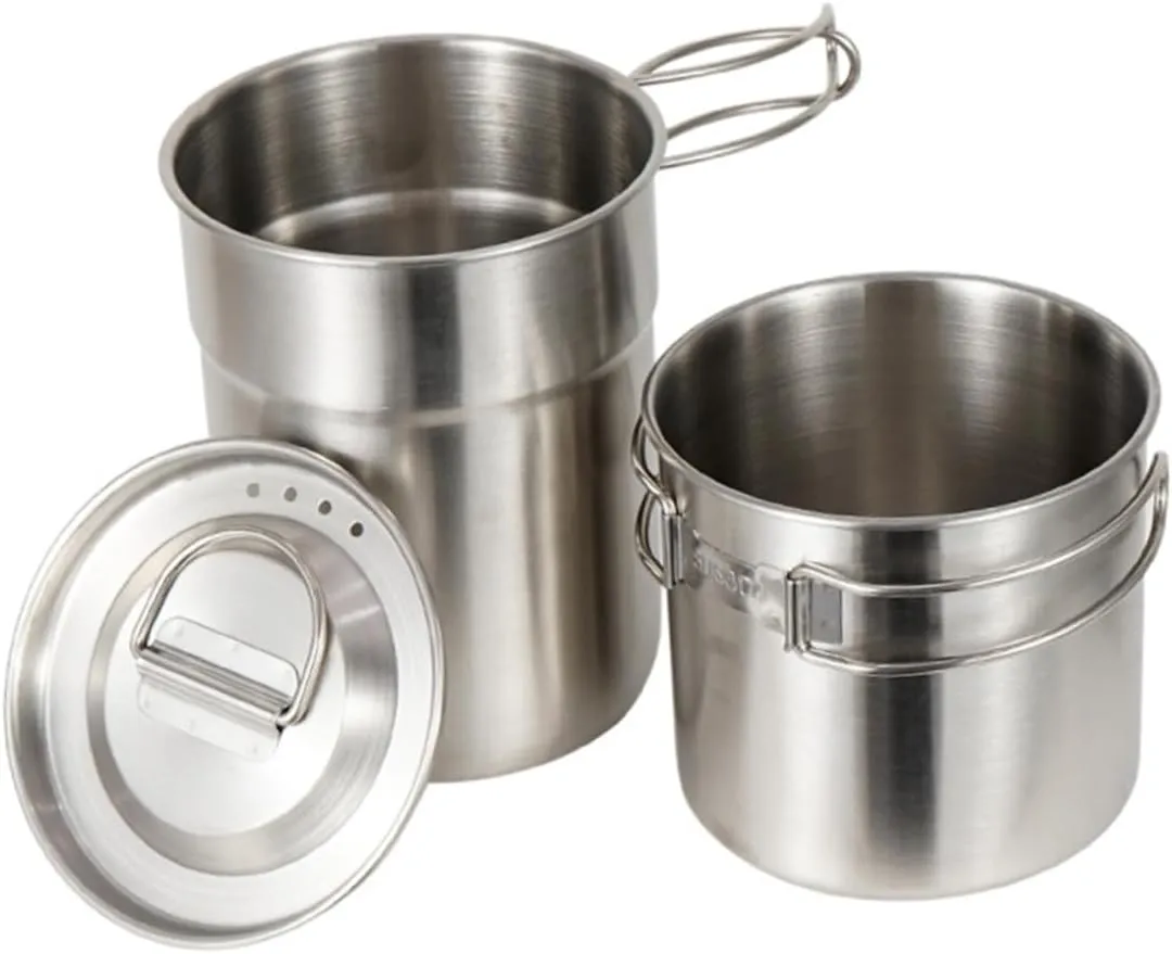 GANAZONO 1Set Capacity Stainless Steel Folding Handle Camping Cups Outdoor Mugs for Travel and Hiking Durable Easy to Clean for Outdoor Adventures