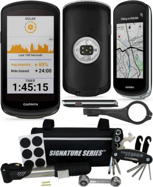 Garmin Edge 1040 Solar Compact Touchscreen GPS Cycling Handheld with Signature Series Bike Kit