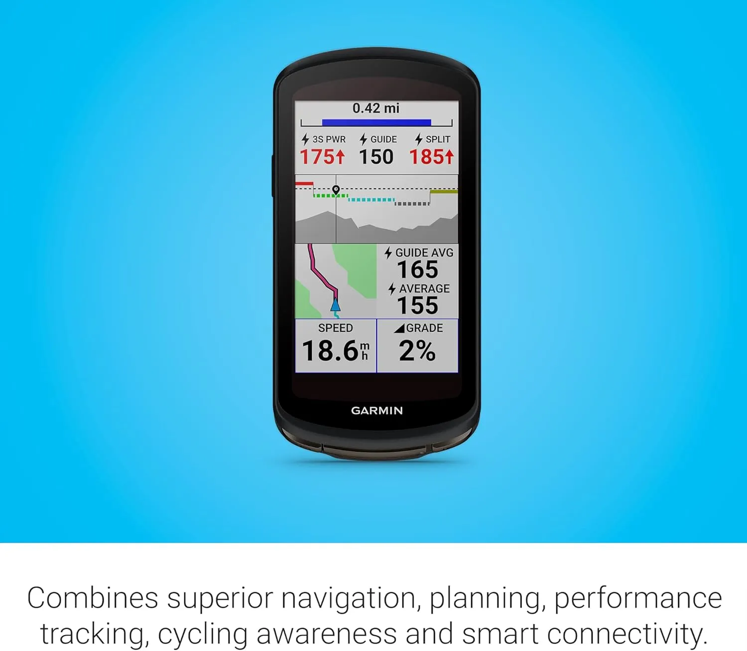 Garmin Edge 1040 Solar Compact Touchscreen GPS Cycling Handheld with Signature Series Bike Kit