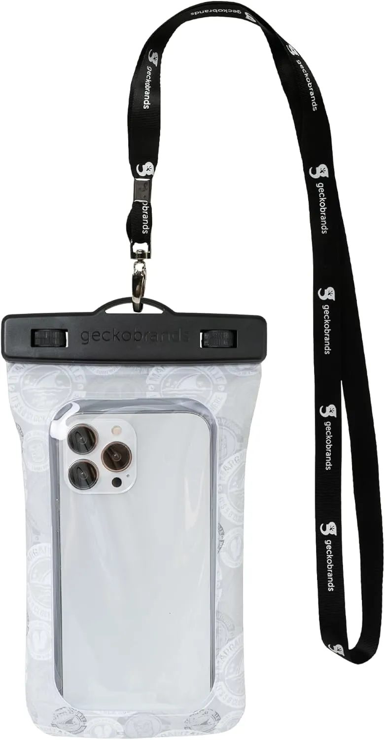 geckobrands Float Phone Dry Bag - Waterproof & Floating Phone Pouch – Fits Most iPhone and Samsung Galaxy Models