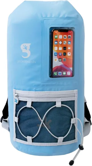 geckobrands Hydroner 20L Waterproof Dry Bag Backpack – Lightweight Roll-Top Bag with Clear Phone Pouch for Outdoor Activities