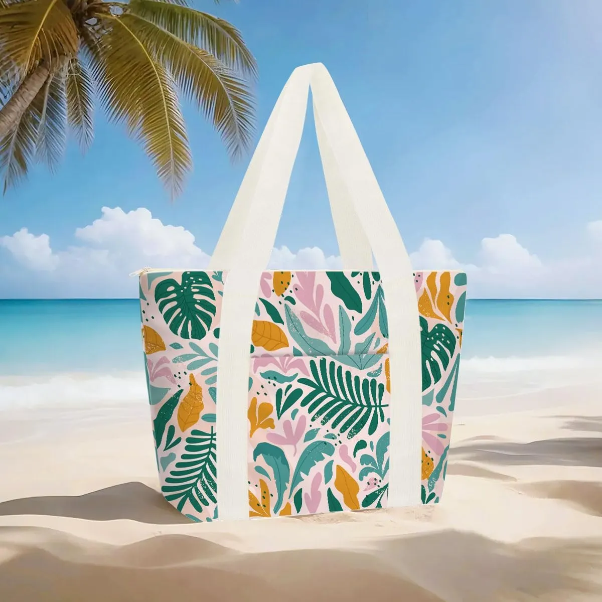 gfuhlre Beach Bag Wet Bag Waterproof Sandproof Women Beach Tote for Friends Travel Gifts with Wet Compartment for Pool Gym