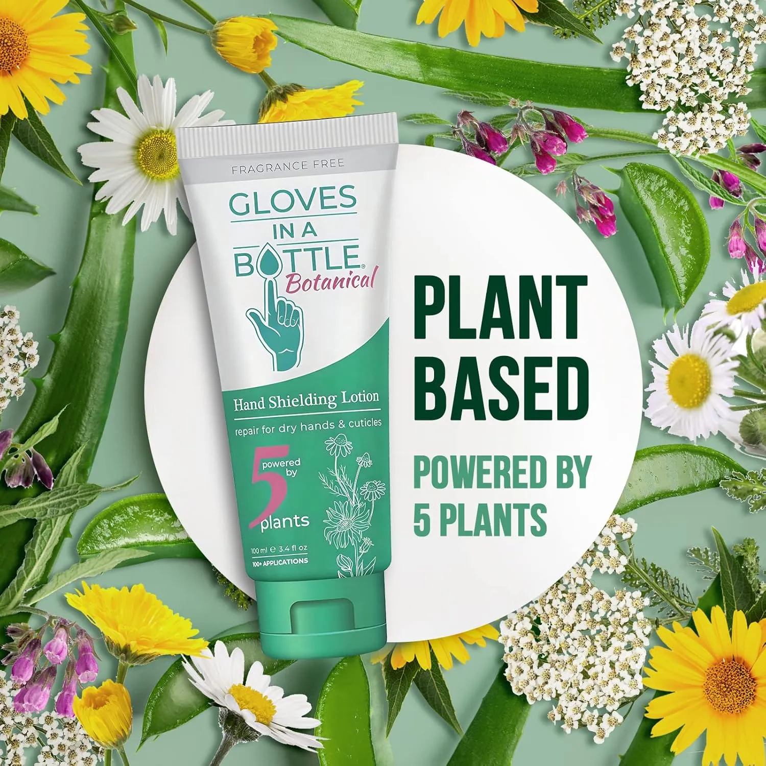 Gloves In A Bottle – Shielding Lotion for Dry Skin, Hand Lotion Travel Size, Protects & Restores Dry Cracked Skin (3.4 Fl Oz (Pack of 1), Botanical)