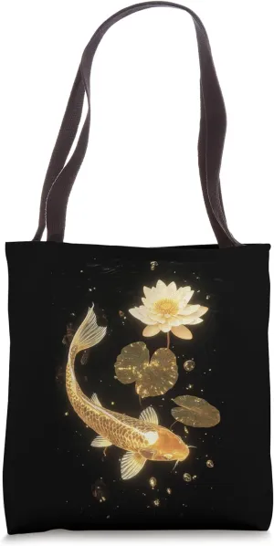 Goldfish Pond Lotus Flower, Fish Keeper's Dream Aquarium Tote Bag