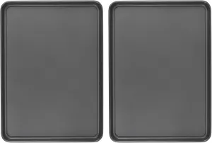 GoodCook Everday Nonstick Carbon Steel 15” x 21” Baking Sheet Set, 2 Pack – Extra-Large Carbon Steel Cooking Pans, Bakeware Set, Cookie Sheets for Baking, Oven Pan Set
