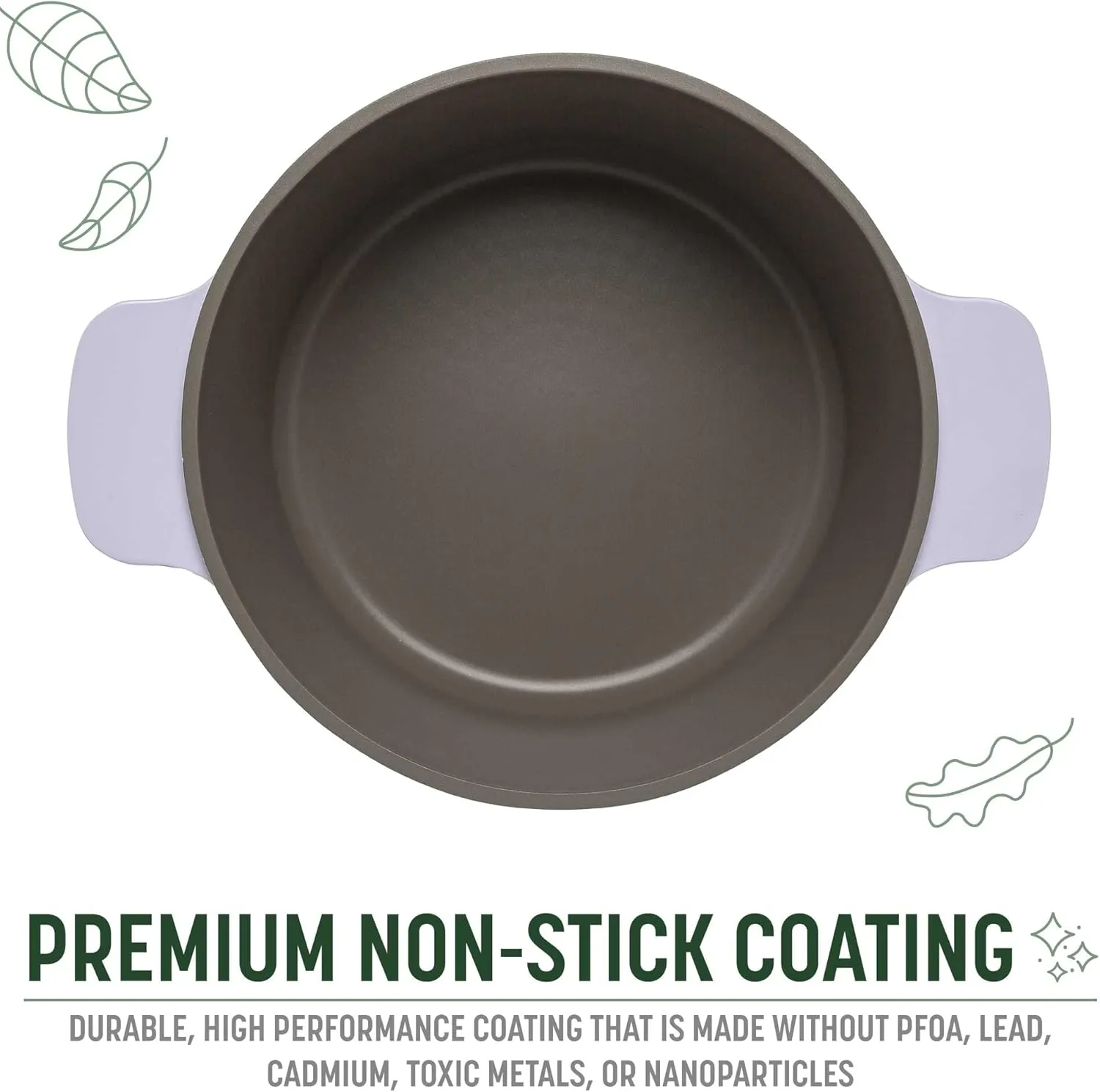 Goodful All-In-One Pot, Multilayer Nonstick, High Performance Cast Dutch Oven With Matching Lid, Roasting Rack And Turner, Made Without PFOA, Dishwasher Safe Cookware, 4.7-Quart, Lilac Frost