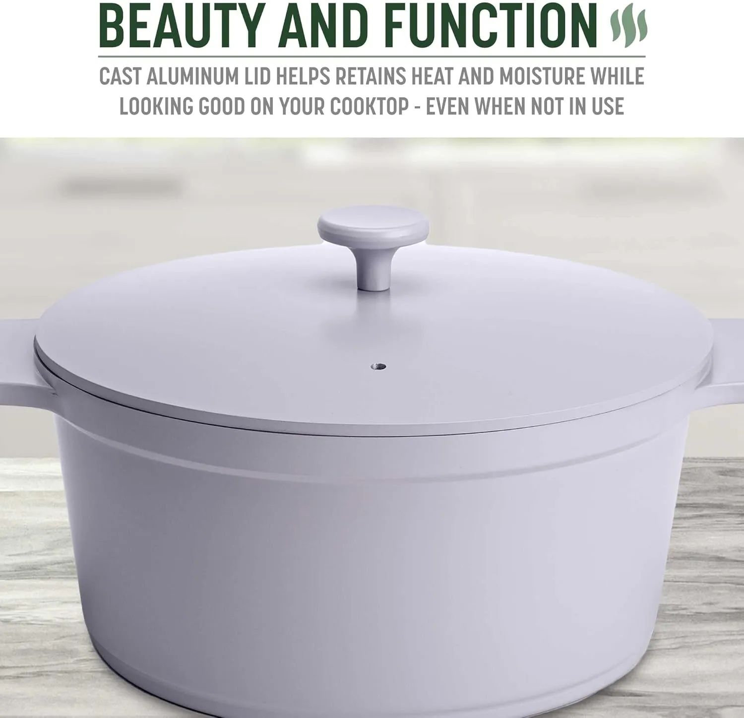 Goodful All-In-One Pot, Multilayer Nonstick, High Performance Cast Dutch Oven With Matching Lid, Roasting Rack And Turner, Made Without PFOA, Dishwasher Safe Cookware, 4.7-Quart, Lilac Frost