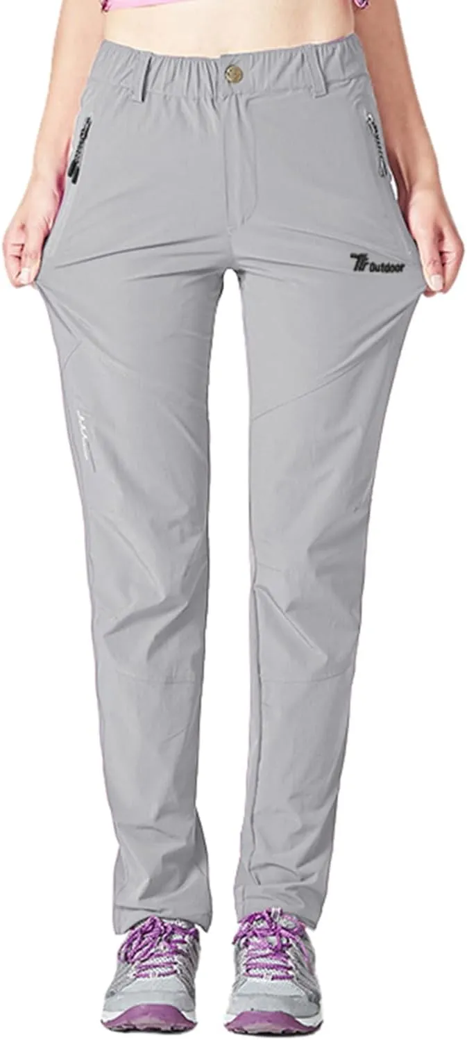 Gopune Women's Outdoor Hiking Pants Lightweight Quick Dry Water Resistant Mountain Trouser