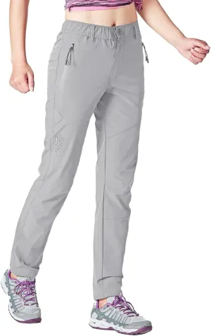 Gopune Women's Outdoor Hiking Pants Lightweight Quick Dry Water Resistant Mountain Trouser