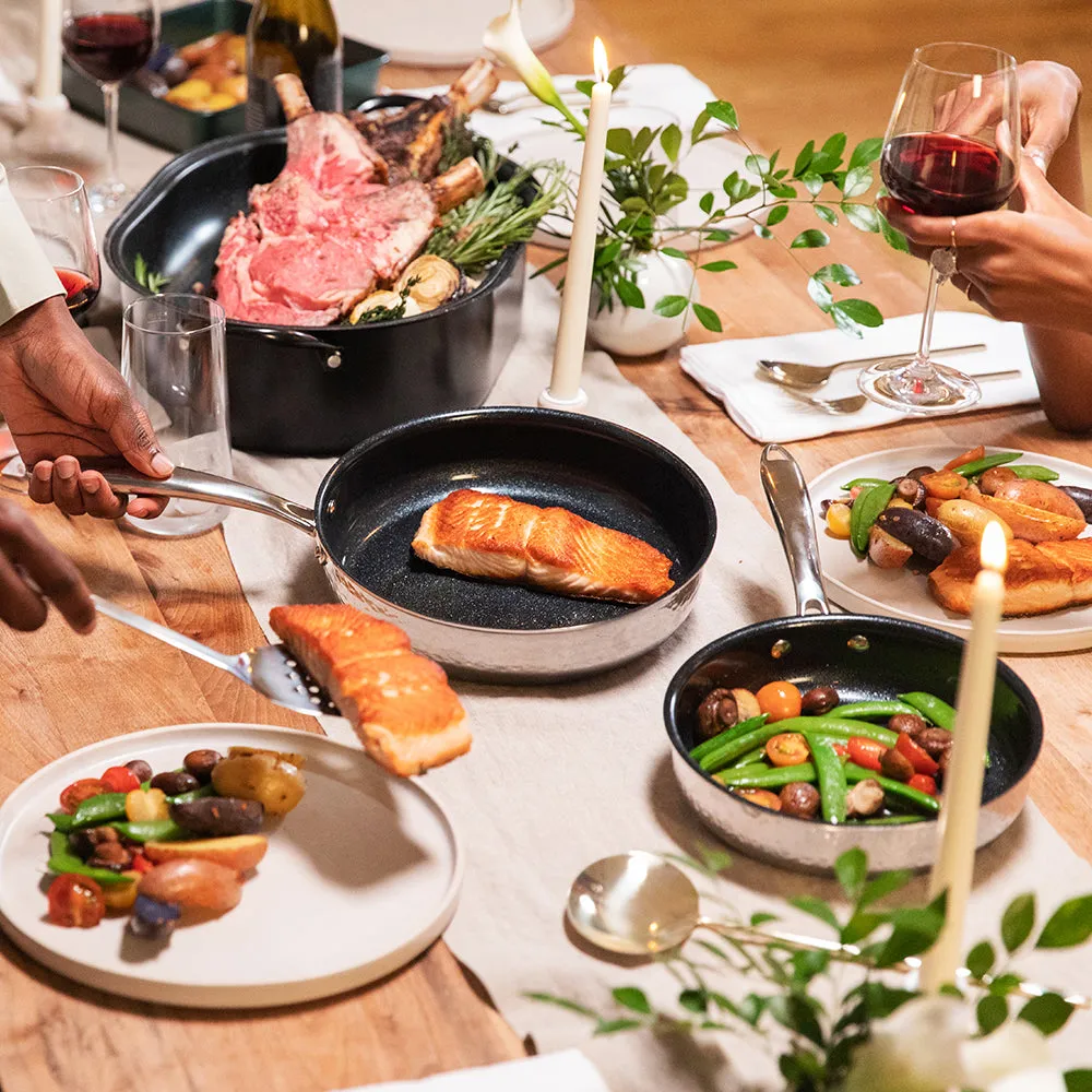 Granitestone 10-Piece Hammered Stainless Steel Pro Series Cookware Set