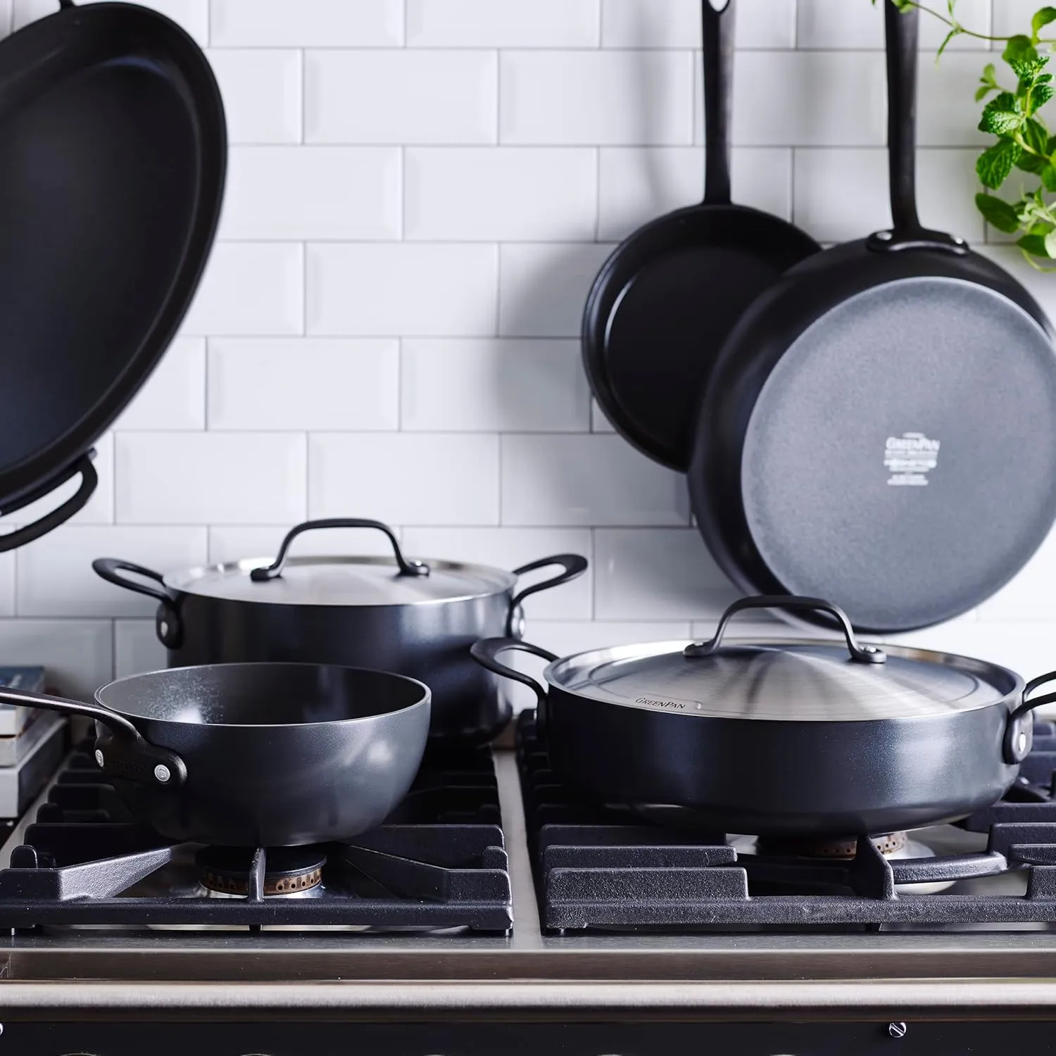 GreenPan Craft Cookware Hard Anodized Healthy Ceramic Nonstick 11" Frying Pan Skillet, Cast Stainless Steel Handles, Scratch-Resistant, Induction Safe, Dishwasher and Oven Safe, PFAS-Free, Black