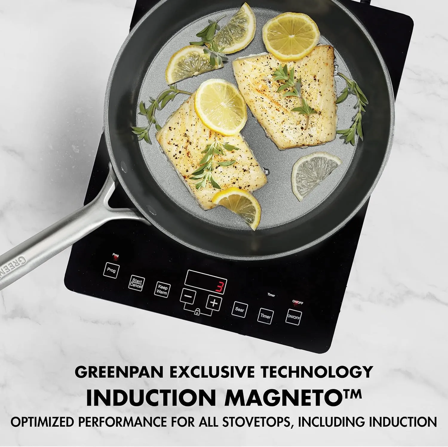 GreenPan GP5 Hard Anodized Healthy Ceramic Nonstick 9.5” & 11” 2 Piece Frying Pan Skillet Set,Heavy Gauge Scratch Resistant,Stay-Flat Surface, Induction, Mirror Finish Handle,Oven Safe,PFAS-Free,Cocoa