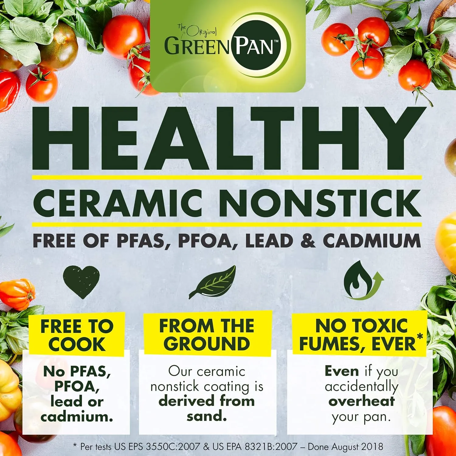 GreenPan Levels Essential Stackable Healthy Ceramic Nonstick, 6 Piece Cookware Pots and Pans Set, PFAS-Free, Dishwasher Safe, Black