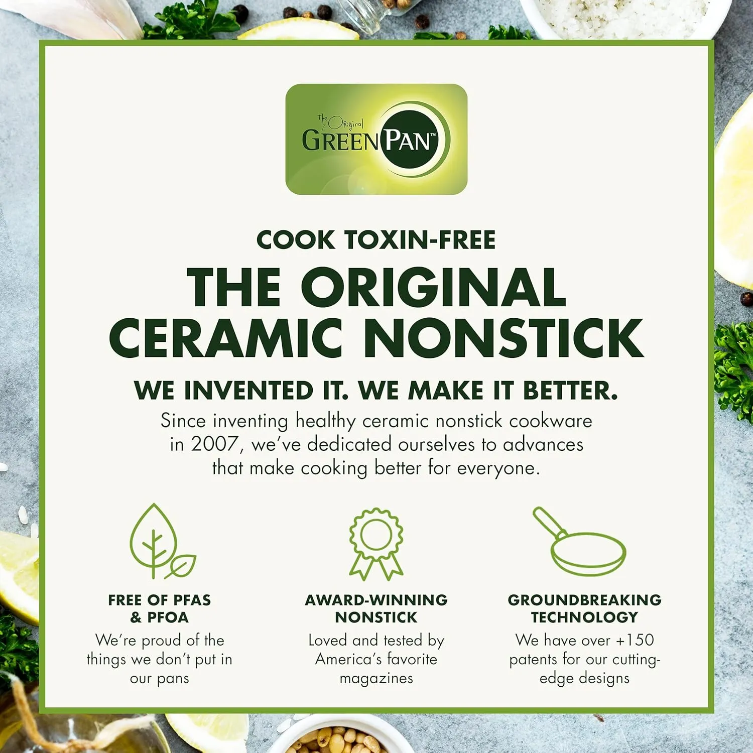 GreenPan Reserve Hard Anodized Healthy Ceramic Nonstick 10 Piece Cookware Pots and Pans Set, Gold Handle, PFAS-Free, Dishwasher Safe, Oven Safe, Sunrise Yellow