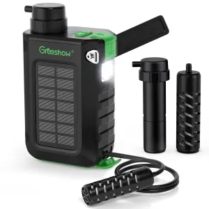 GS-2811 Extra Filters Version Electric Portable Camping Water Purifier Survival 0.01 Micron Dual Water Filtration System for Outdoor Backpacking, Survival, Emergency