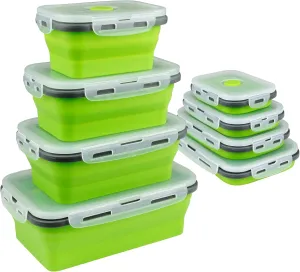 Guyuyii Collapsible Food Storage Containers - 4-Pack Silicone Food Storage Containers with Lids - Microwave, Dishwasher and Freezer Safe - Perfect for Camping, Picnics, and RV Living