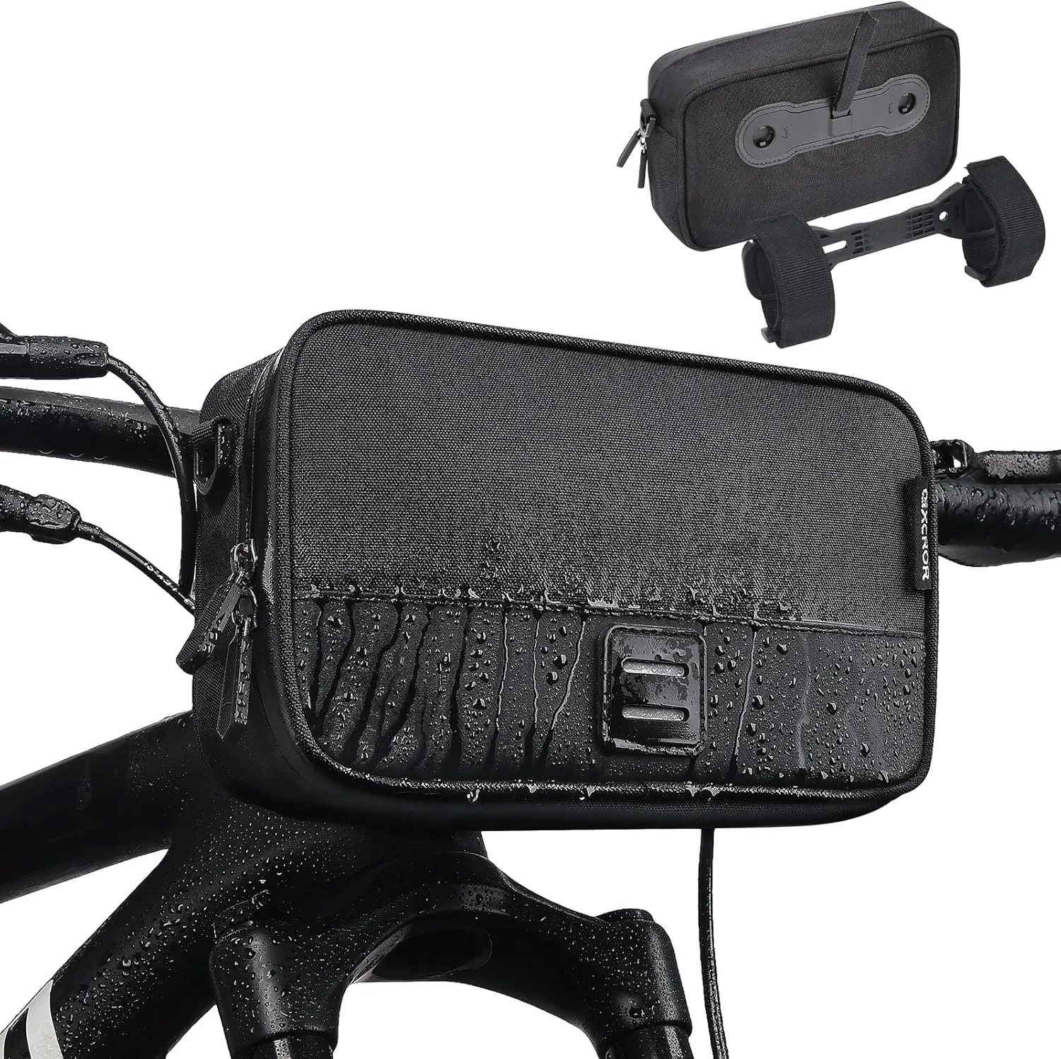 GXCROR Bike Handlebar Bag,Small Front Bike Bags with Shoulder Strap,Bicycle Bag Professional Cycling Accessories