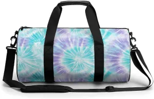Gym Bag 17in for Men Women, Waterproof Foldable Sports Organizer, Durable Workout Travel Duffle Bag, Cool Waters Tie-Dye-40