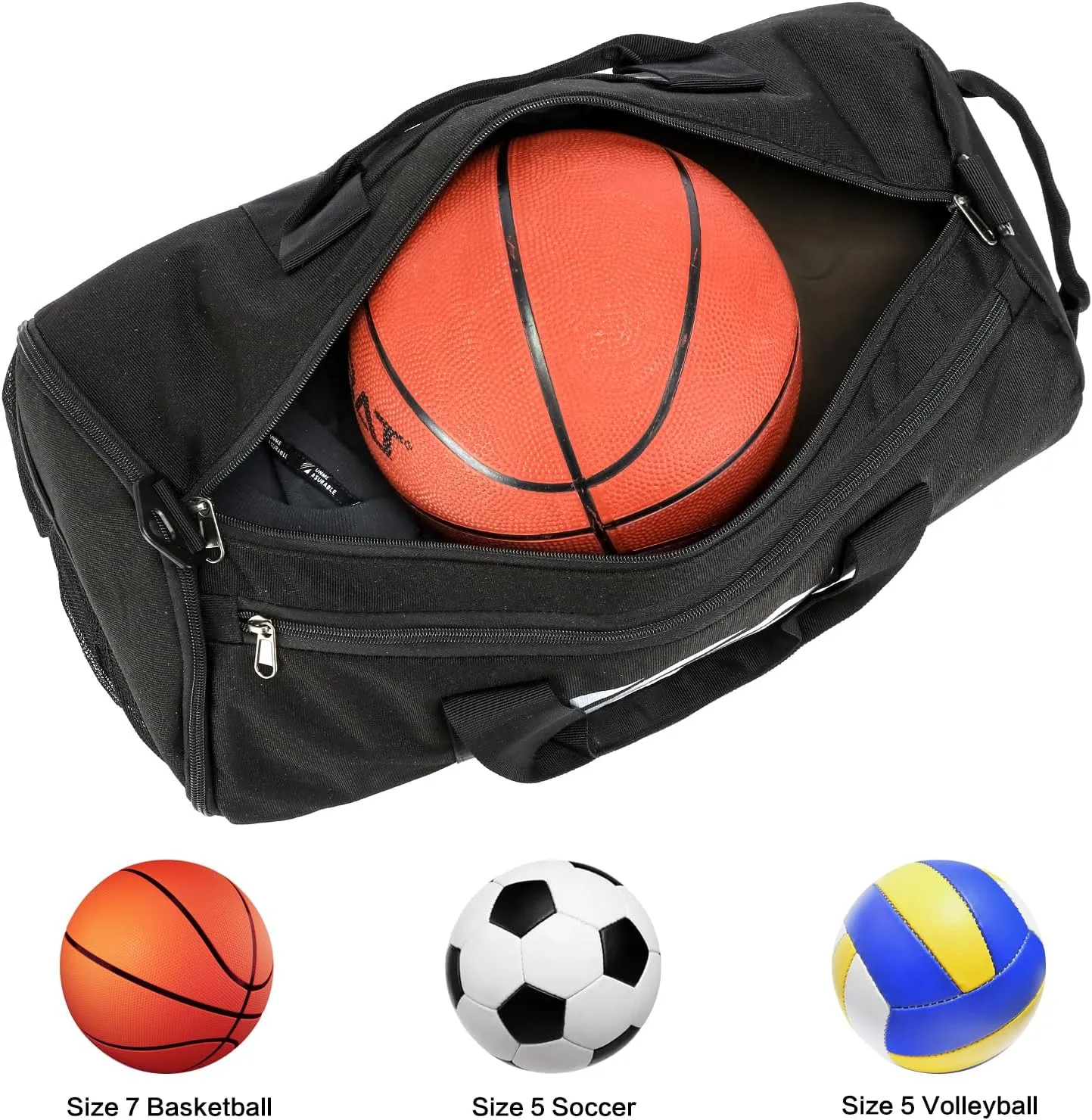 Gym Bag for Men Women with Wet Pocket & Shoe Compartment Travel Duffle Bag Man Sport Basketball Football Bag Weekend Overnight Duffel Bag Gym Tote bag 40L, Black