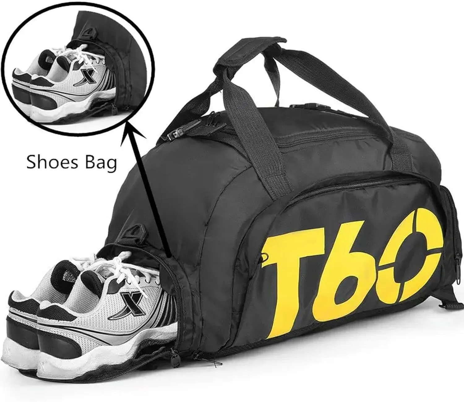 Gym Bag Waterproof Fitness Bag Sport Men Women Bag Outdoor Fitness Portable Bags Ultralight Yoga Sports Large Travel Backpack, Black-white