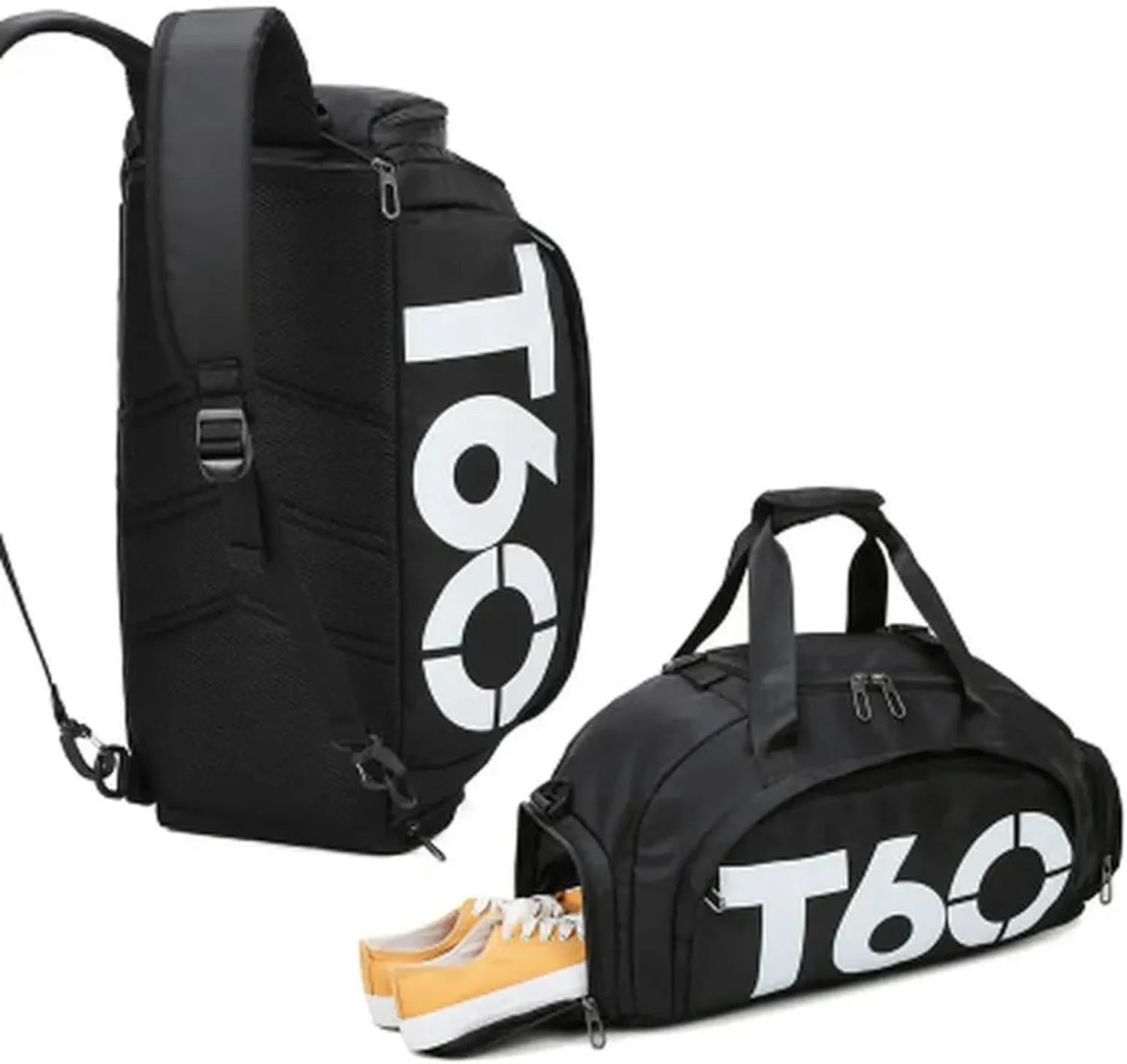 Gym Bag Waterproof Fitness Bag Sport Men Women Bag Outdoor Fitness Portable Bags Ultralight Yoga Sports Large Travel Backpack, Black-white