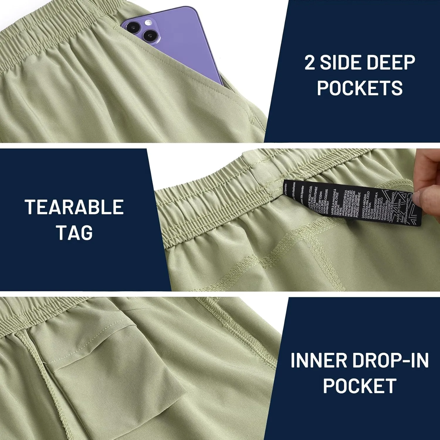 Haimont 5 Inch Mens Dry Fit Running Athletic Shorts with Pockets, Water Resistant Lightweight Quick Dry Gym Workout Shorts