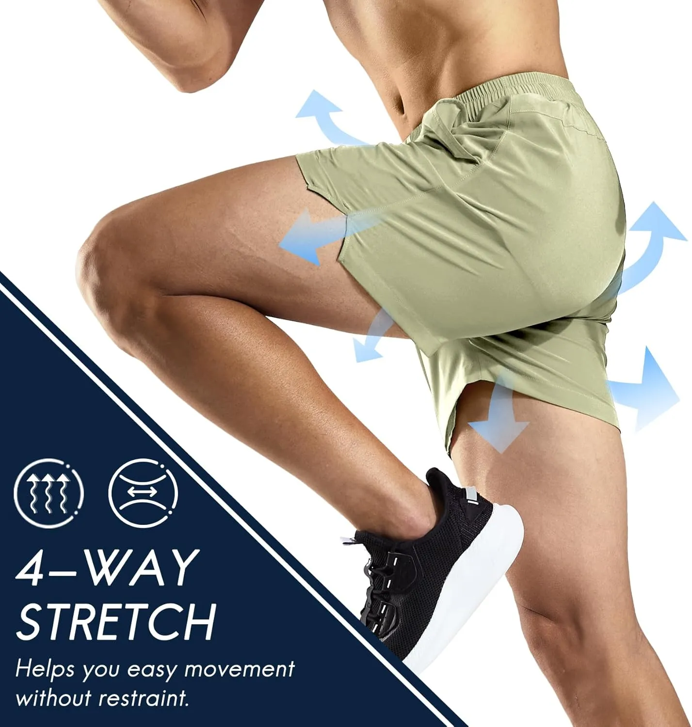Haimont 5 Inch Mens Dry Fit Running Athletic Shorts with Pockets, Water Resistant Lightweight Quick Dry Gym Workout Shorts