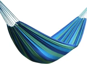 Hammock Camping Hammock Recreation Outdoor Leisure Double Collapsible Canvas Hammock Ultralight Camping Hammock with Backpack Hammocks for Outside (Color : Blue)