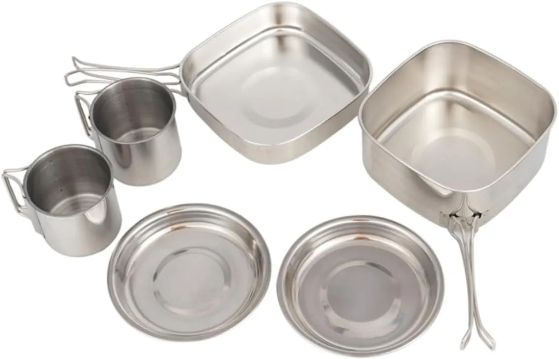 Happyyami Outdoor Camping Cooker Charger Tableware Portable Tin Pans Bag Cooler Kit Van Accessories Gear Oven