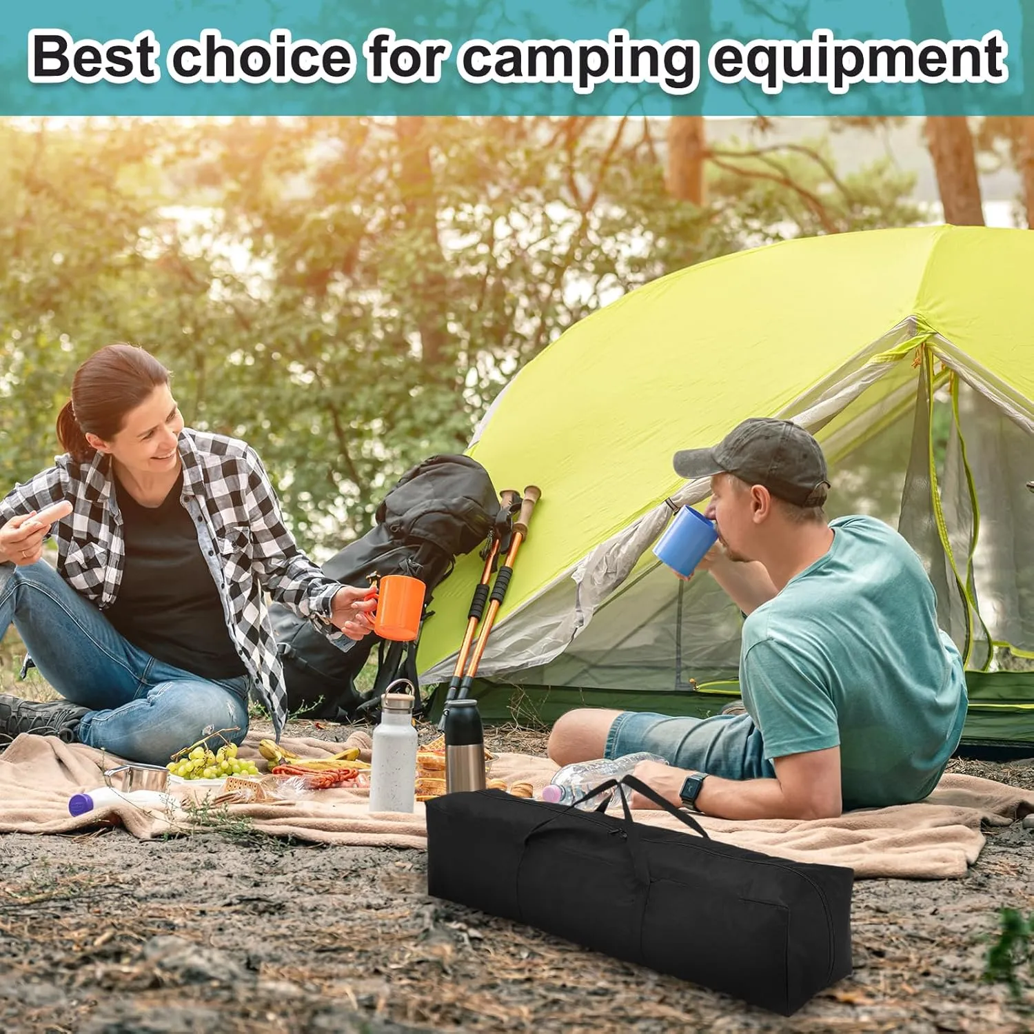 HARFINGTON Camping Chair Replacement Bag 31.5" x 7.9" Folding Chair Carry Bag Oxford Cloth Storage Tent Bag with Handle Strap for Travel Outdoor Camping Sports, Black
