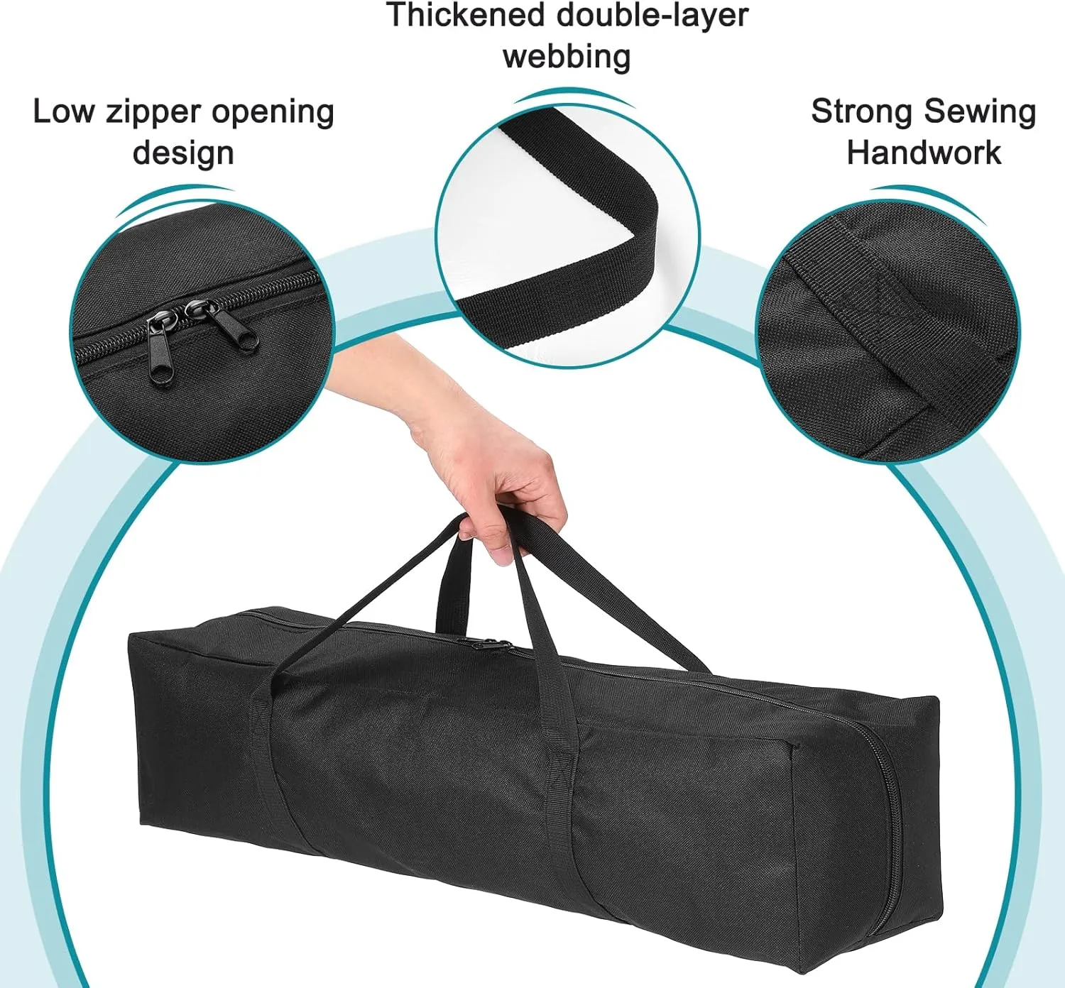 HARFINGTON Camping Chair Replacement Bag 31.5" x 7.9" Folding Chair Carry Bag Oxford Cloth Storage Tent Bag with Handle Strap for Travel Outdoor Camping Sports, Black