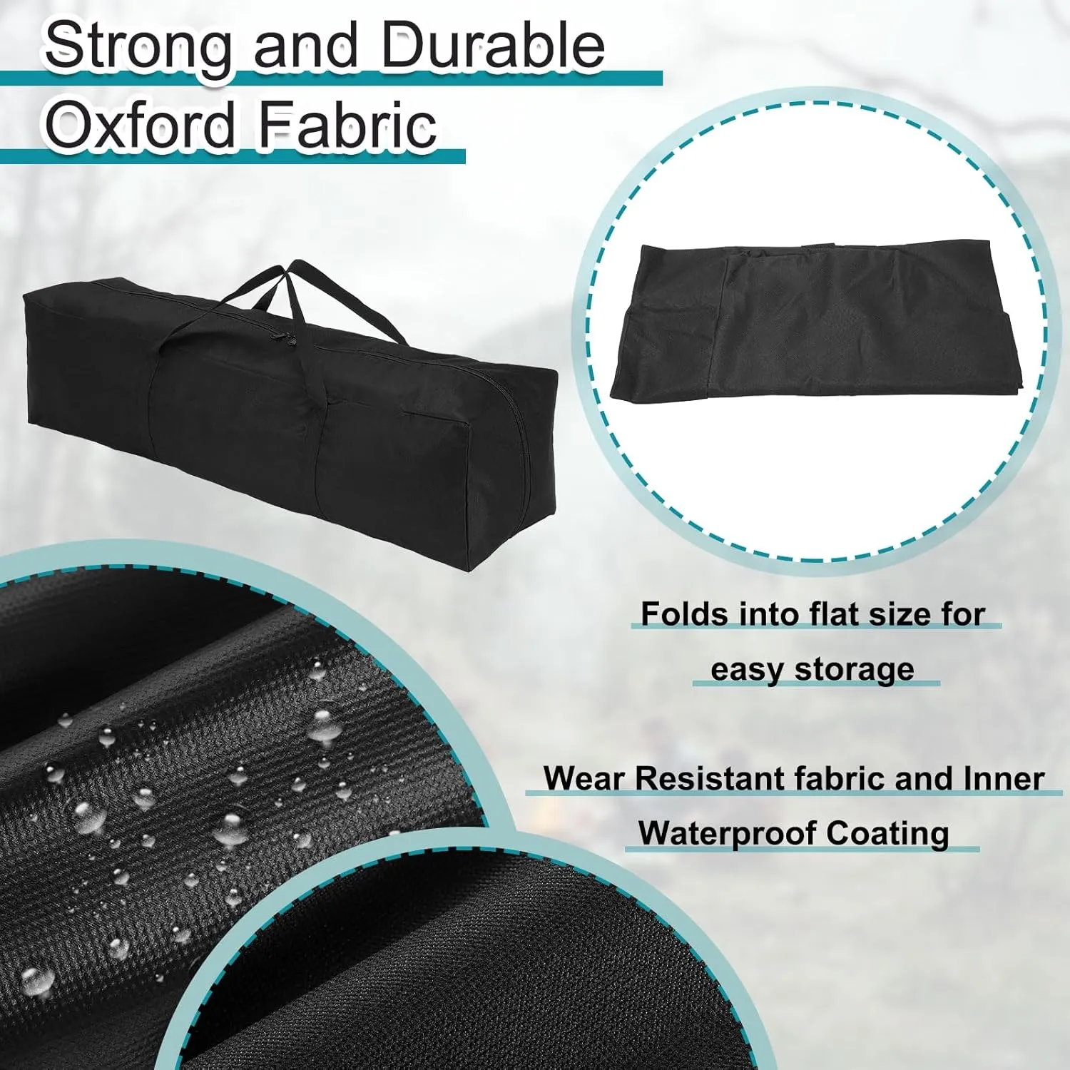 HARFINGTON Camping Chair Replacement Bag 31.5" x 7.9" Folding Chair Carry Bag Oxford Cloth Storage Tent Bag with Handle Strap for Travel Outdoor Camping Sports, Black