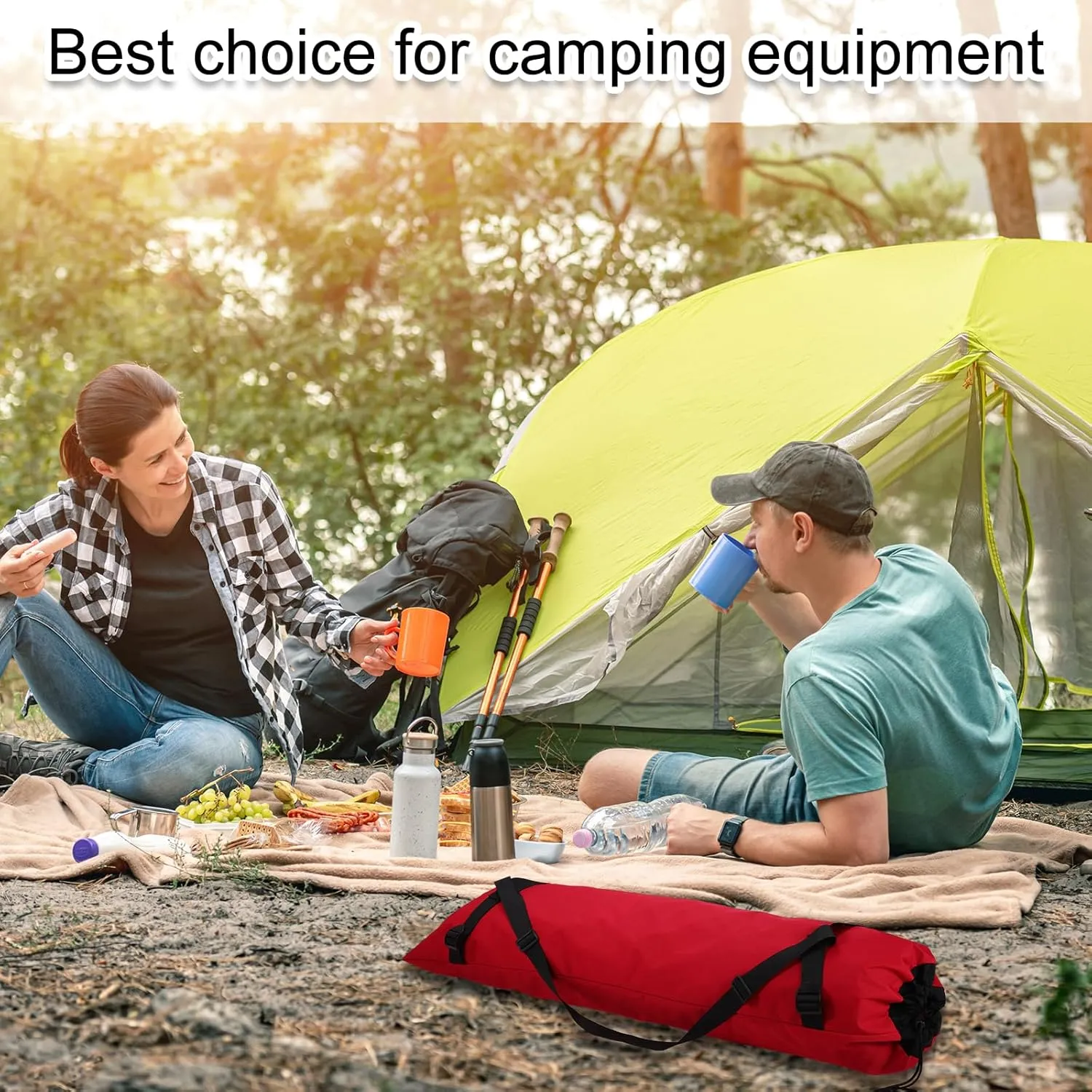 HARFINGTON Camping Chair Replacement Bag 48" Folding Chair Carry Bag Oxford Cloth Storage Tent Bag with Shoulder Strap for Travel Outdoor Camping Sports, Red
