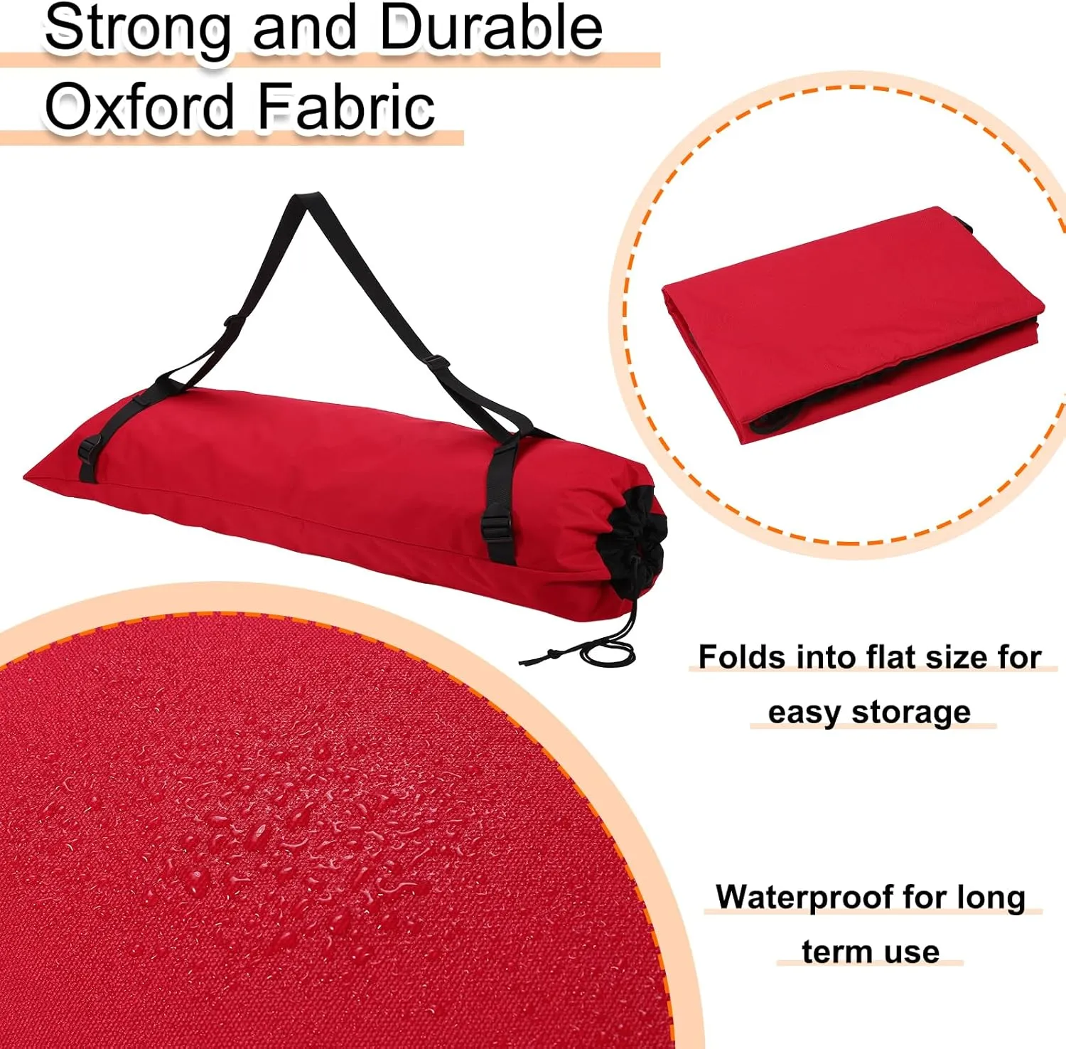 HARFINGTON Camping Chair Replacement Bag 48" Folding Chair Carry Bag Oxford Cloth Storage Tent Bag with Shoulder Strap for Travel Outdoor Camping Sports, Red