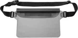 HARFINGTON Waterproof Pouch Waterproof Fanny Pack Floating Waterproof Bag with Adjustable Waist Strap for Travel Beach Swimming Kayaking Boating Pool Accessories, Clear Black