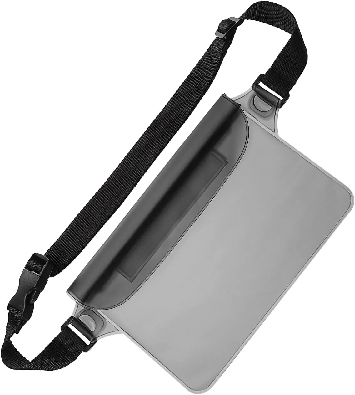 HARFINGTON Waterproof Pouch Waterproof Fanny Pack Floating Waterproof Bag with Adjustable Waist Strap for Travel Beach Swimming Kayaking Boating Pool Accessories, Clear Black