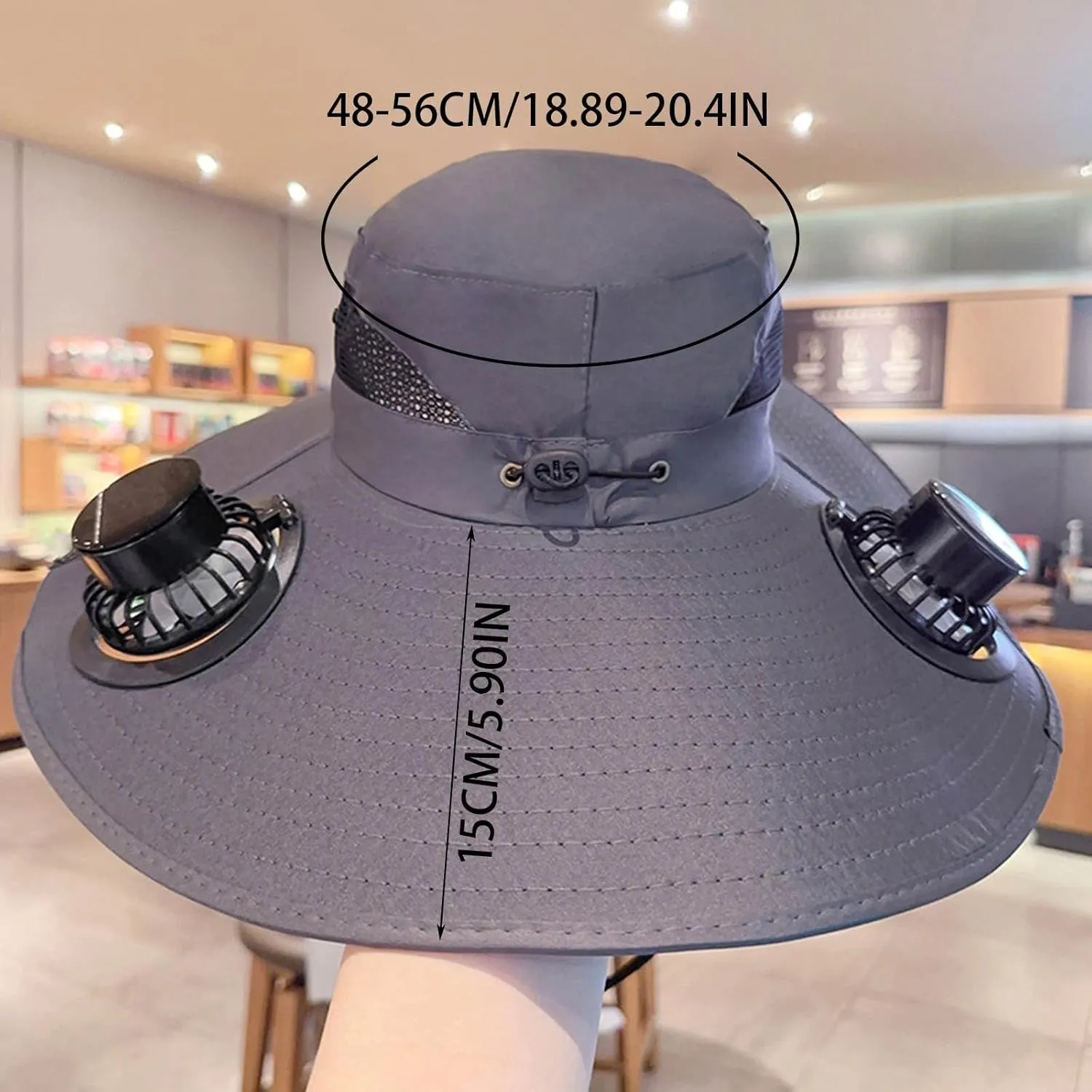 Hat with Fans Solar Power,Outdoor Wide Brim Colitt-Fishing Hat with Built in 2 Solar Fan & USB, Solar Fan Hat for Men Women