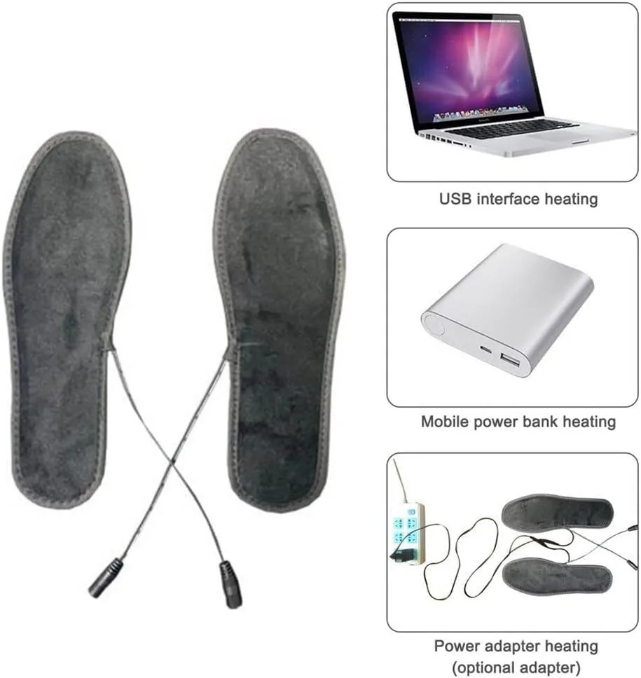 Heated Insoles for Feet Men's Shoes Heating Insoles Women's Sports Washable Rechargeable Warming Insoles(39-40)