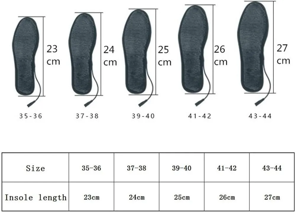 Heated Insoles for Feet Men's Shoes Heating Insoles Women's Sports Washable Rechargeable Warming Insoles(39-40)